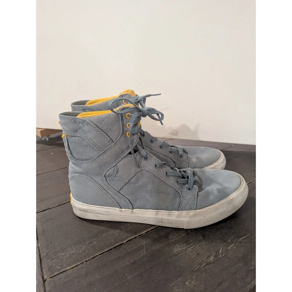 Kids Youth Supra Light Blue High Top Sneakers Size 6 Back To School Skater